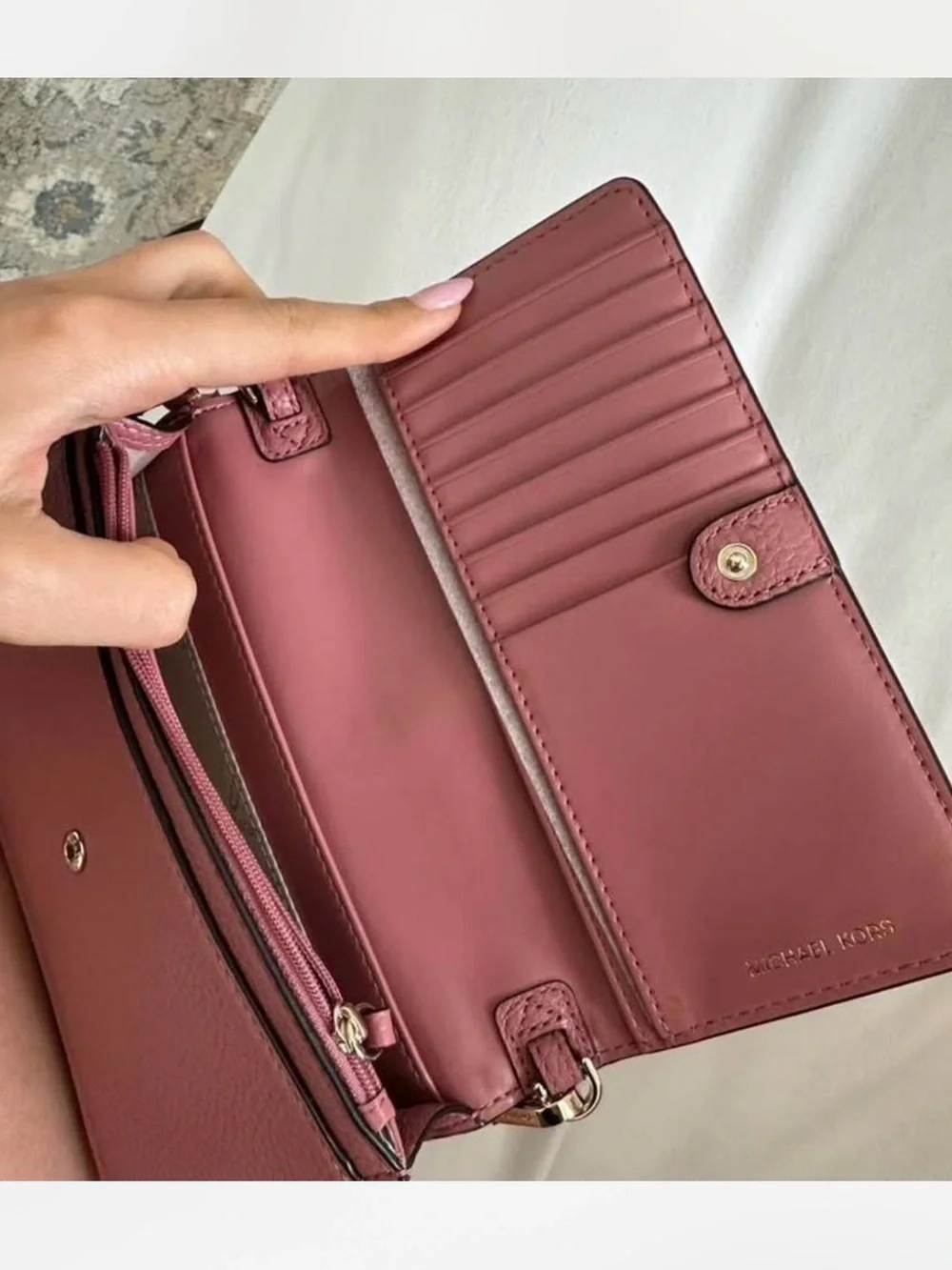 Michael Kors Rose Pink Pebbled Leather Crossbody